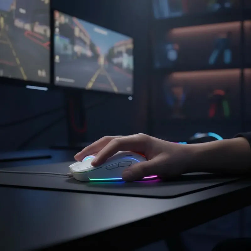 Mouse Recargable Gamer Inalámbrico D5 3.0 Usb 3600 Dpi Blanco