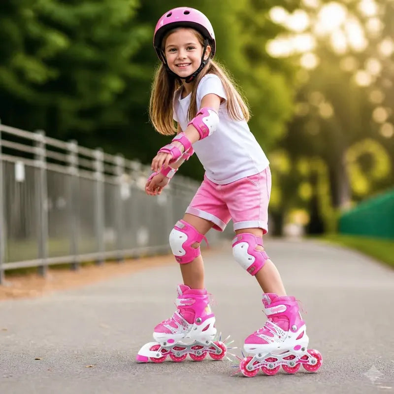Patines 4 Ruedas Ajustable Para Niños Niñas Roller Artístico L 38 39 40 41 60 Mm Rosa Chicle