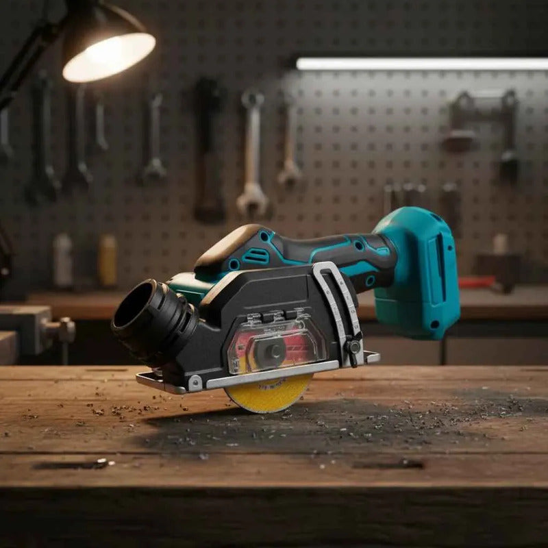 Mini Esmeril Amoladora Angular Inalámbrico Dos Baterias Azul Acero 50/60hz