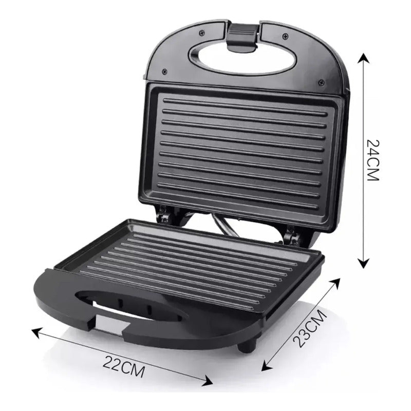 Tostador Sandwichera Grill Para Pan Carne 2 En 1 P Negro