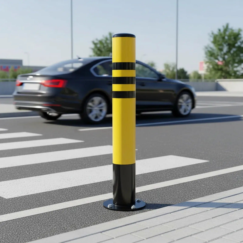 Bolardo Seguridad Poste Tubo Estacionamiento Banda Reflectiv Amarillo