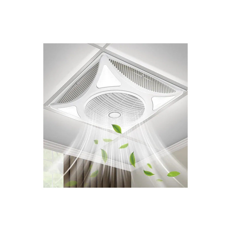 Ventilador De Techo Para Empotrar 60x60 60 Cm Blanco Plástico