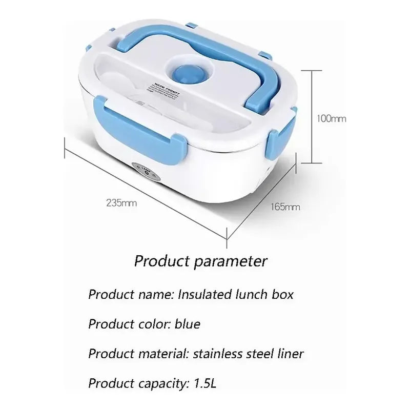 Calentador De Comida 12v Lonchera Para Auto Termo Electrico Blanco