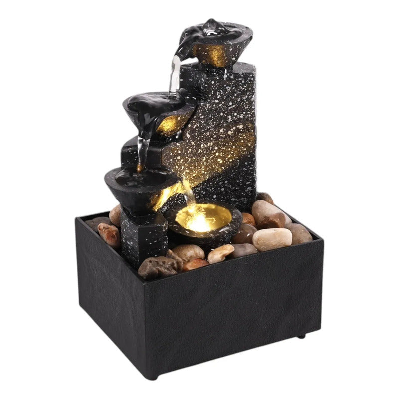 Fuente De Mesa Cascada De Agua Iluminación Decoración Relax Jarrones