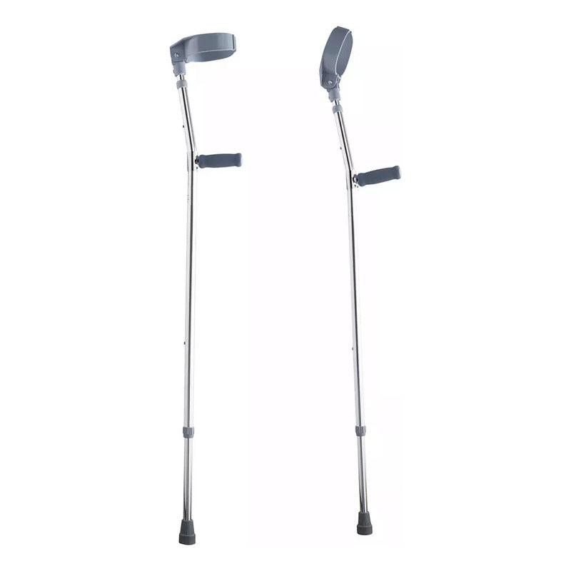 2 Bastón Ortopédico Muleta Canadiense Codera Móvil Anillo Gris
