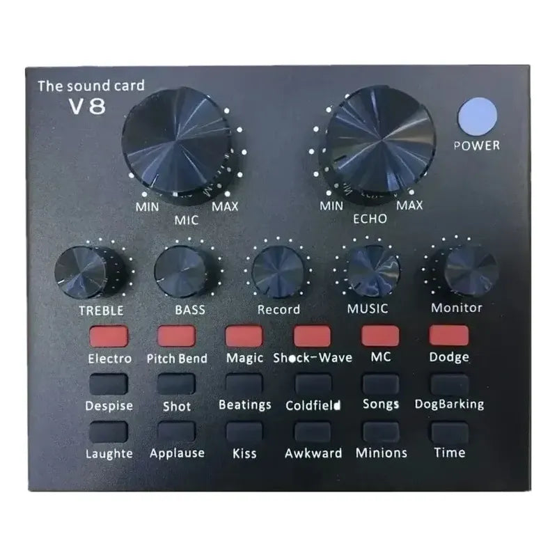 Tarjeta De Sonido V8 + Micrófono Condensador Usb Audifono