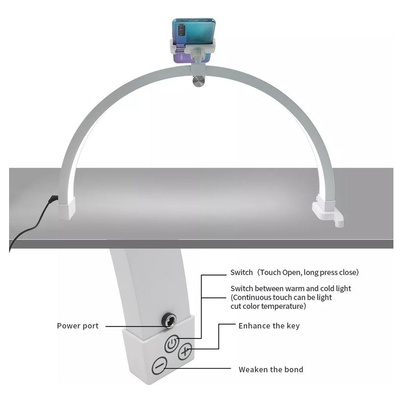 Lámpara De Mesa Para Manicura Lashista Luz Led Plegable