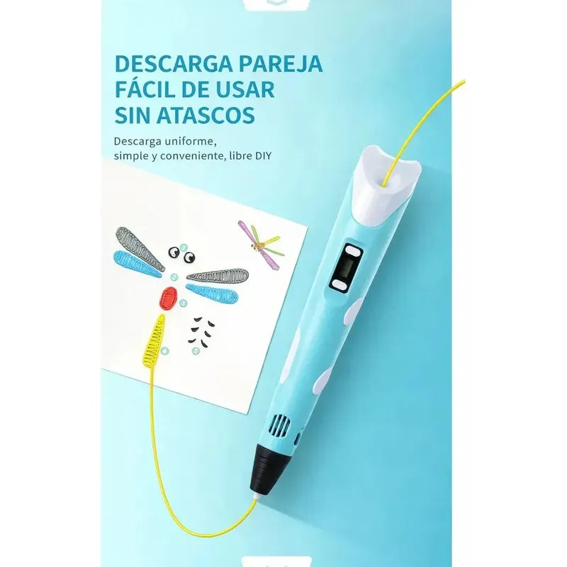 Lápiz De Impresión 3d Recargable + 20 Filamentos Variados