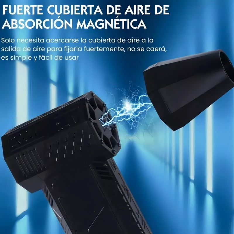 Soplador Portátil 200w 130000rpm 5000mah 3 Velocidades Usb Negro