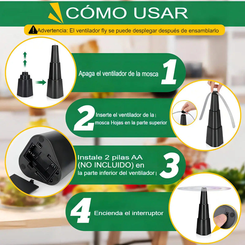 Pack De 4 Ventiladores Repelentes Para Moscas - Portátiles Y Silenciosos