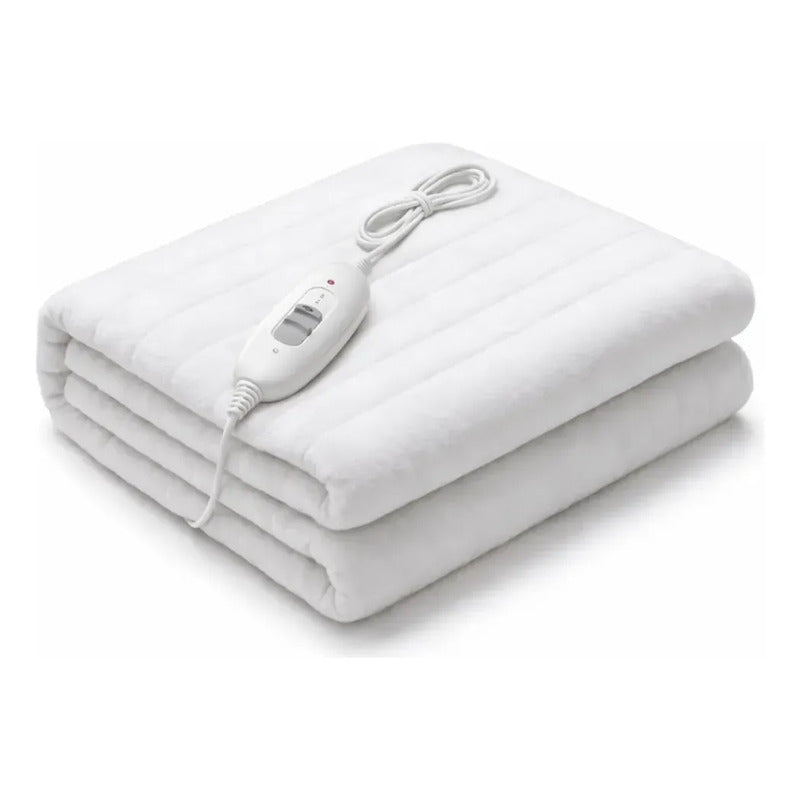 Calienta Cama Electrico Cobertor Termico Grande Calefactor Blanco Dos Plazas