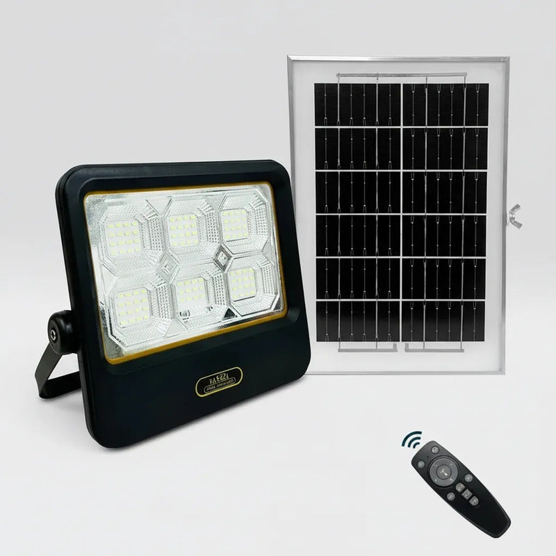 Foco Solar Reflector 1000w Panel Separado Y Control Remoto Negro Blanco Frío