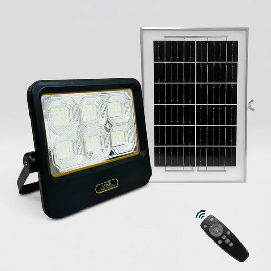 Foco Solar Reflector 1000w Panel Separado Y Control Remoto Negro Blanco Frío