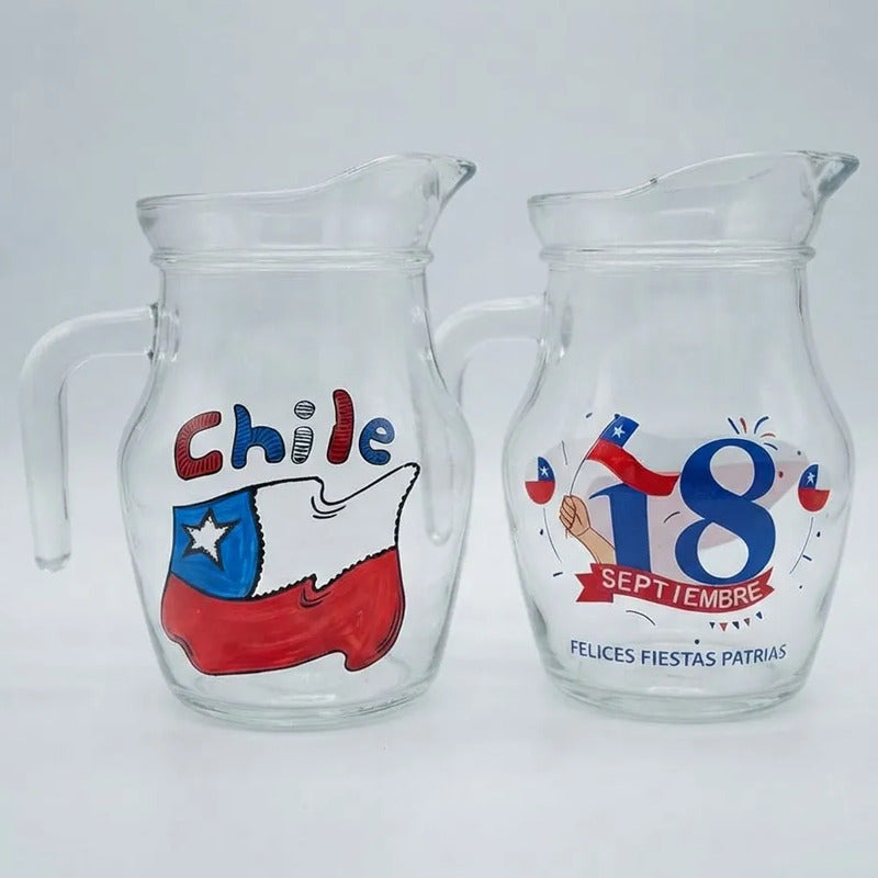 Set 6 Vasos Lorito Viva Chile 500ml Terremoto Fiesta Patrias Banderas