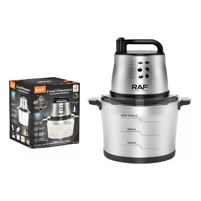 Procesador De Alimento 10 Litros Plateado 1000w Plateado