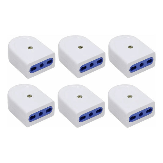 Pack X6 Enchufe Hembra Volante 2p + Tierra 10a 250v 1500w
