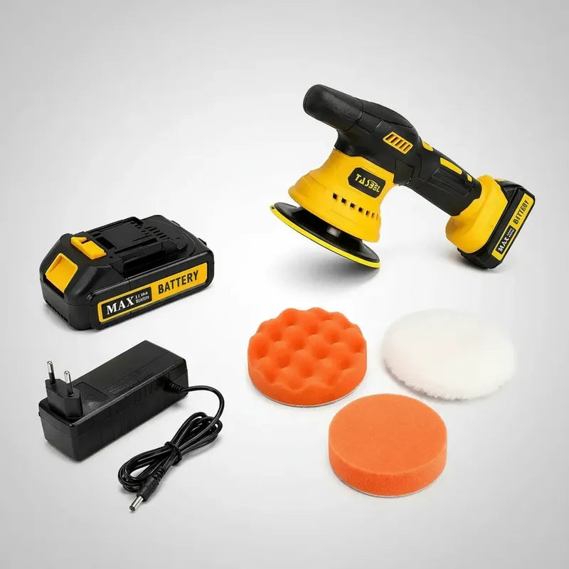 Pulidora Orbital Para Auto Inalámbrica Con 2 Baterías Negro Negro