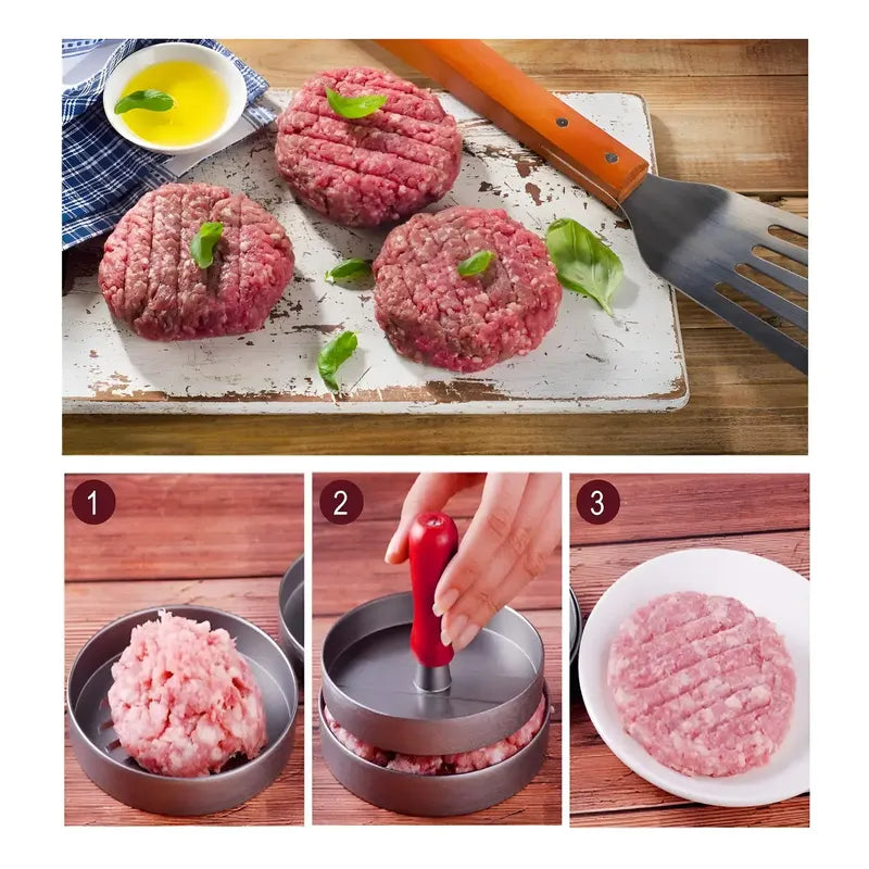 Molde Prensa Para Hamburguesas Asado Parrilla Antiadherente Aluminio
