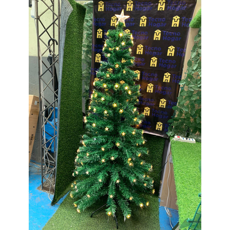 Arbol Navidad Con Luces Incorporadas + Estrella 1.70cm Verde
