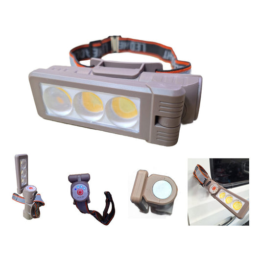 Linterna Minera Recargable 3 Luces Resistente A La Lluvia