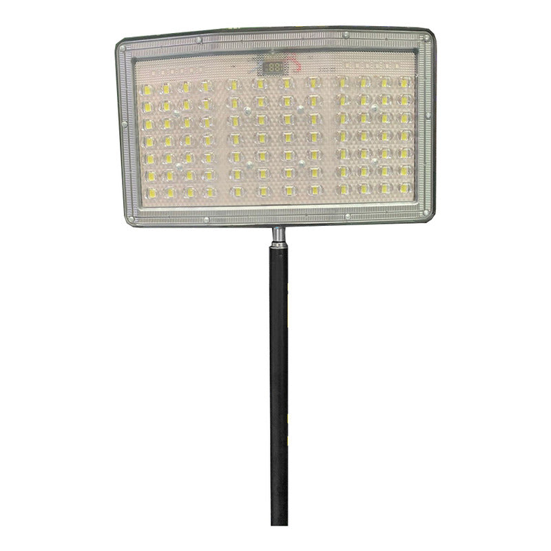 Foco Led Solar Recargable 100w Trabajo Camping Y Emergencia Negro Blanco Cálido