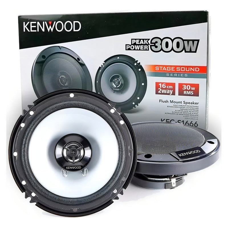 Par De Parlantes Kenwood Kfc 1666s 300 Watts 6 Pulgadas Negro