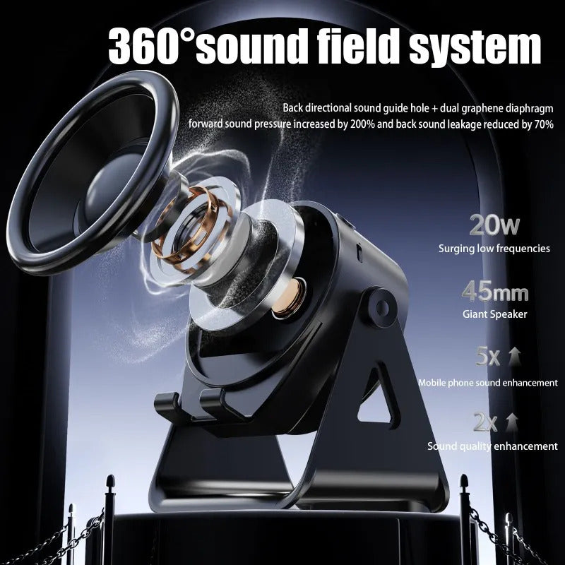 Altavoz Bluetooth Inducción Automática Altavoz Blanco Negro