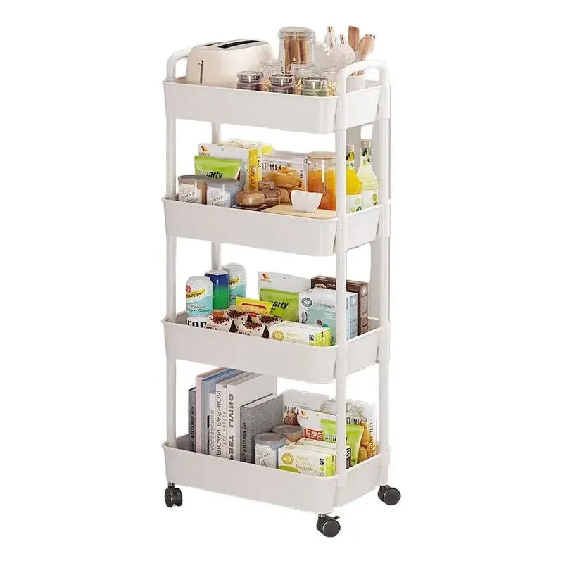 Estante Carrito Organizador Multiuso 4 Niveles Cocina Baño Blanco