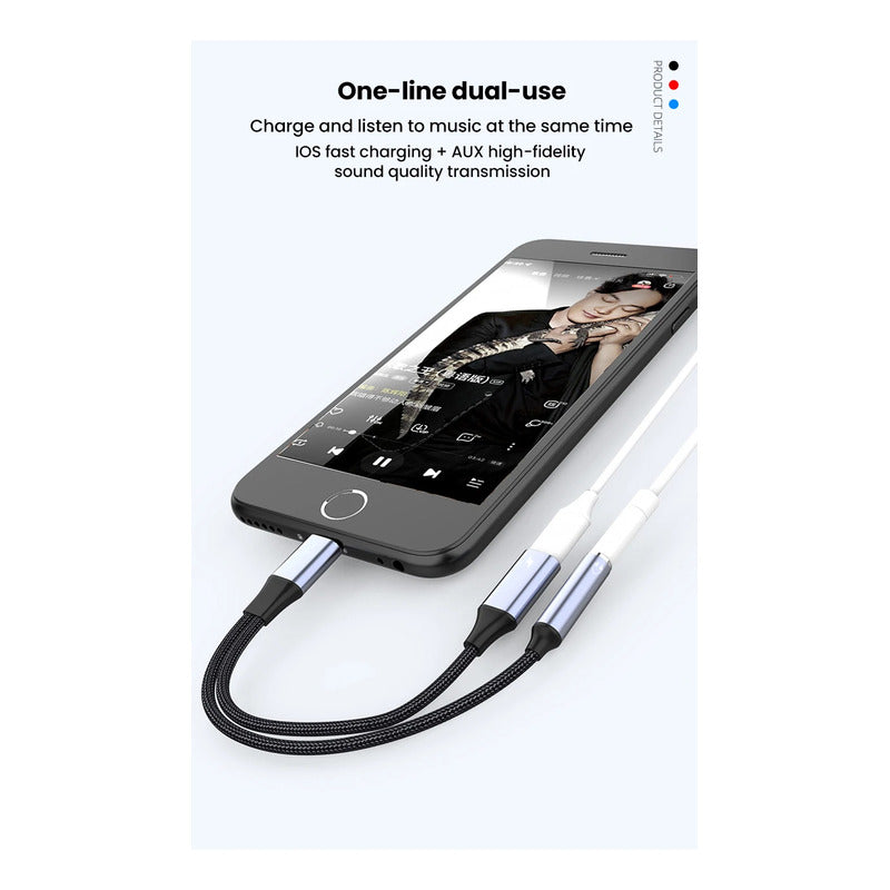 Adaptador Split De Audífonos Y Carga Tipo-c A Audio Jack 3.5
