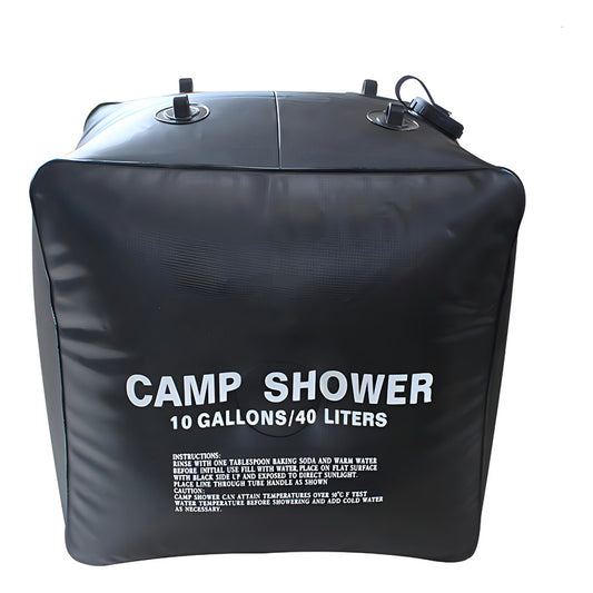 Ducha Solar Camping 40 Litros Doite Con Tiras Resistentes Negro