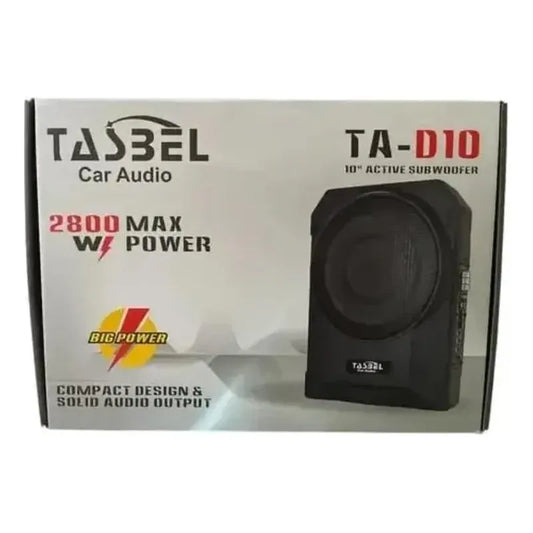 Subwoofer Tasbel 2800w Parlante Amplificado Rectangular Auto Negro