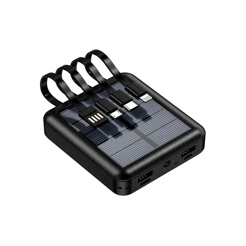 Power Bank Solar Irm R19 10000mah Carga Rápida 4 En 1 Conectores Usb Tipo C Negro