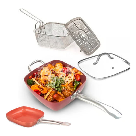 Wok New Line Olla 4 Pzas 24cm Antiadherente 7l