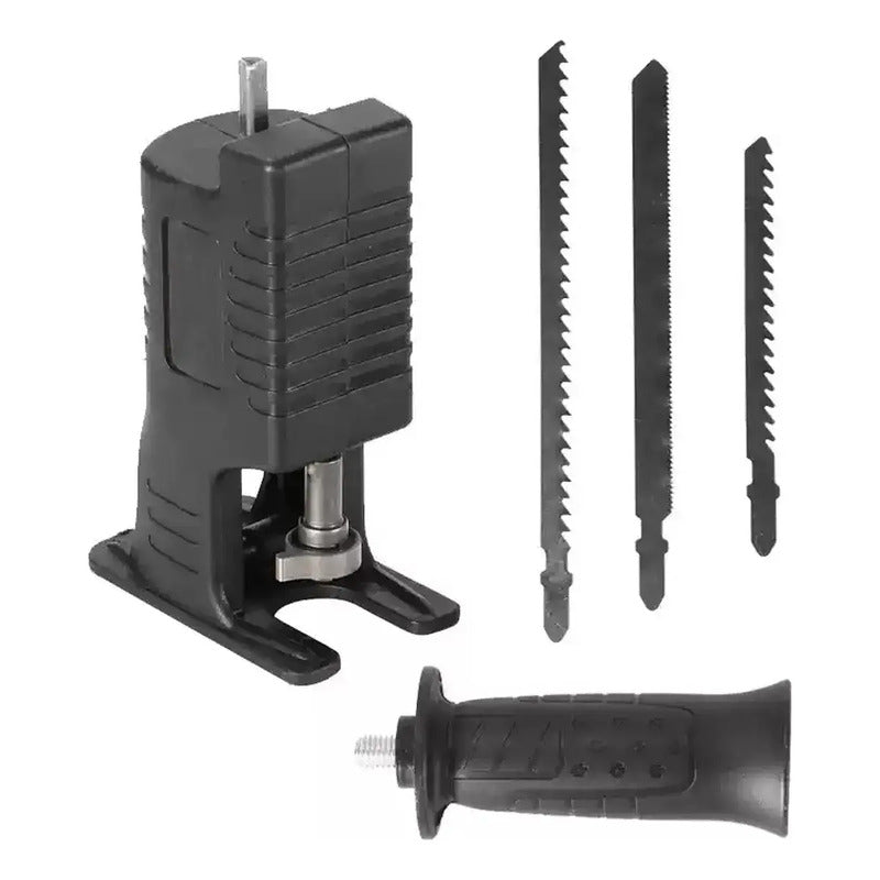 Kit Herramientas: Taladro Inalámbrico Atornillador Azul 50 Hz + Adaptador Sierra Sable