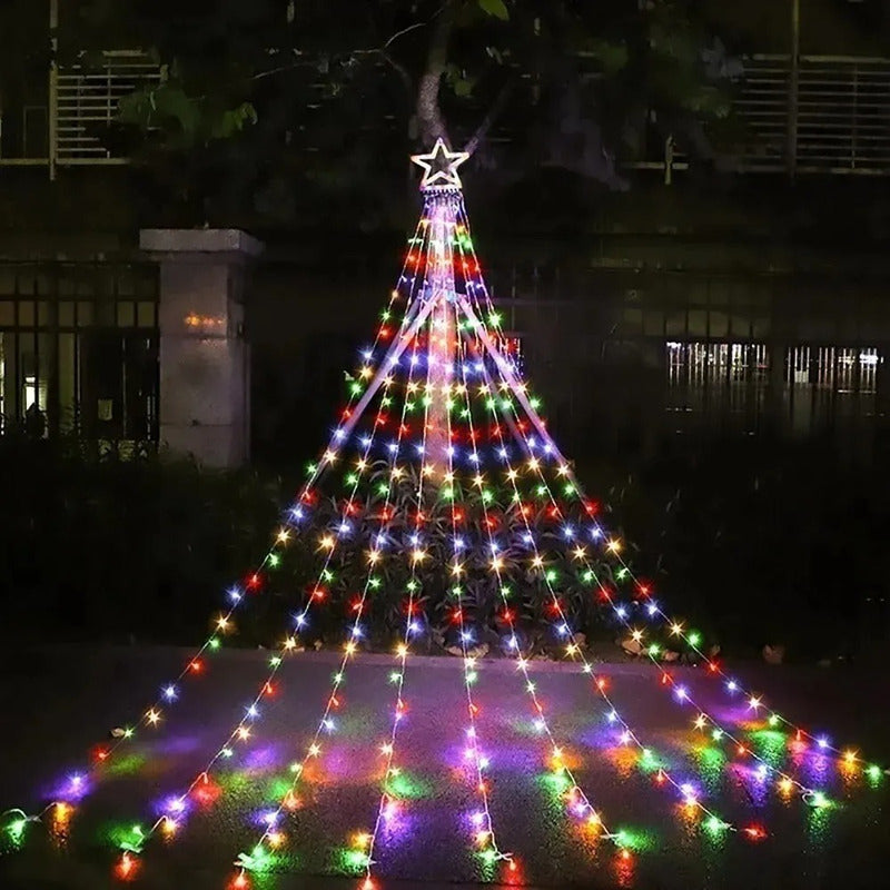 Luces Navidad Guirnalda + Control Cascada Arbol Luz 300 Led