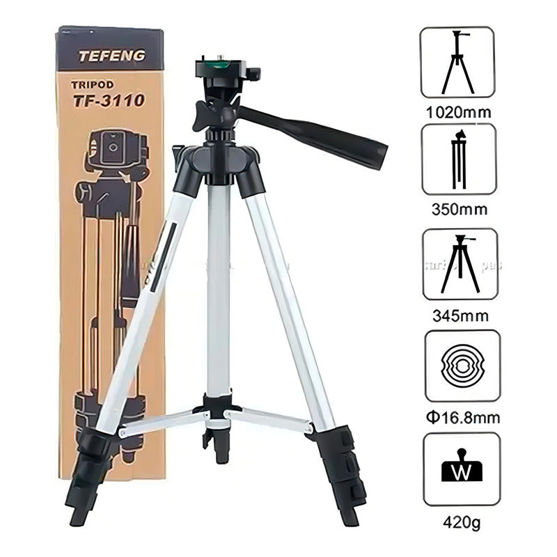 Trípode TriPod 3110 Para Cámara Y Celular Aluminio Con Estuche 102cm Plateado