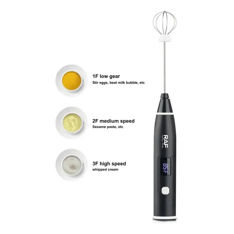 Batidor De Mano De Espuma Eléctrico Recargable Negro Negro