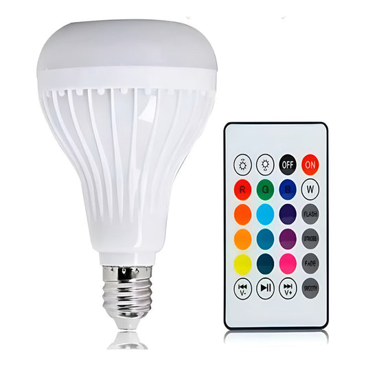 Ampolleta Rgb Con Parlante Bluetooth Led Control Remoto Rgb