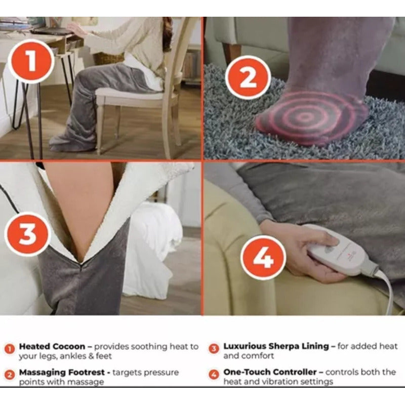 Calentador De Pies Masajeador Liso 1 Kg Gris Oscuro