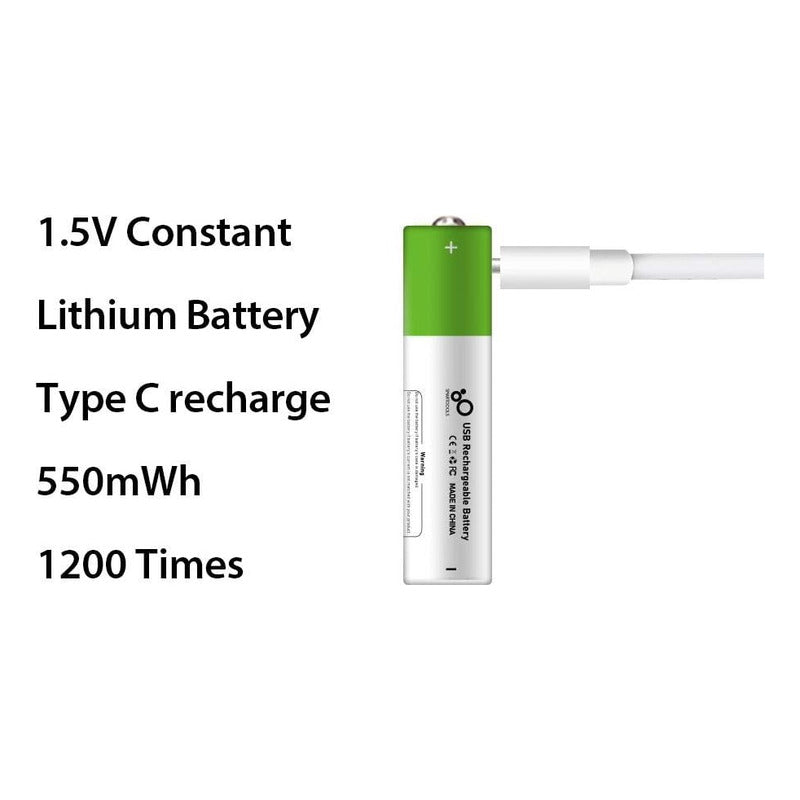 Pack X2 Pilas Aaa Litio Recargables Puerto Usb 2000mah 1.5v