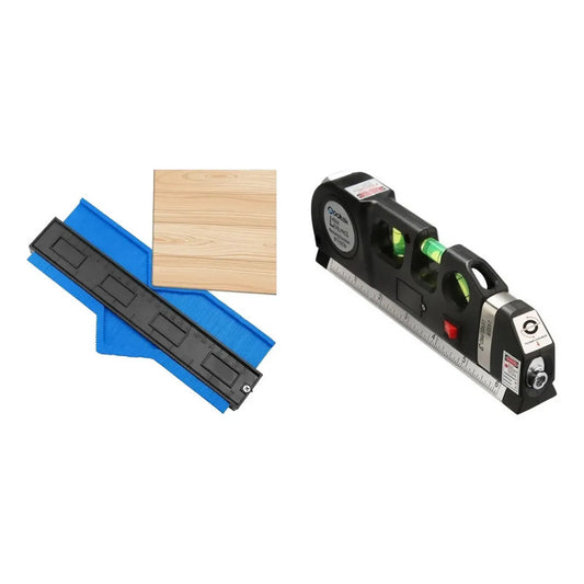 Kit Herramientas: Regla Duplicador De Perfil Contornos Irregulares + Nivel Láser Fixit 2.5m