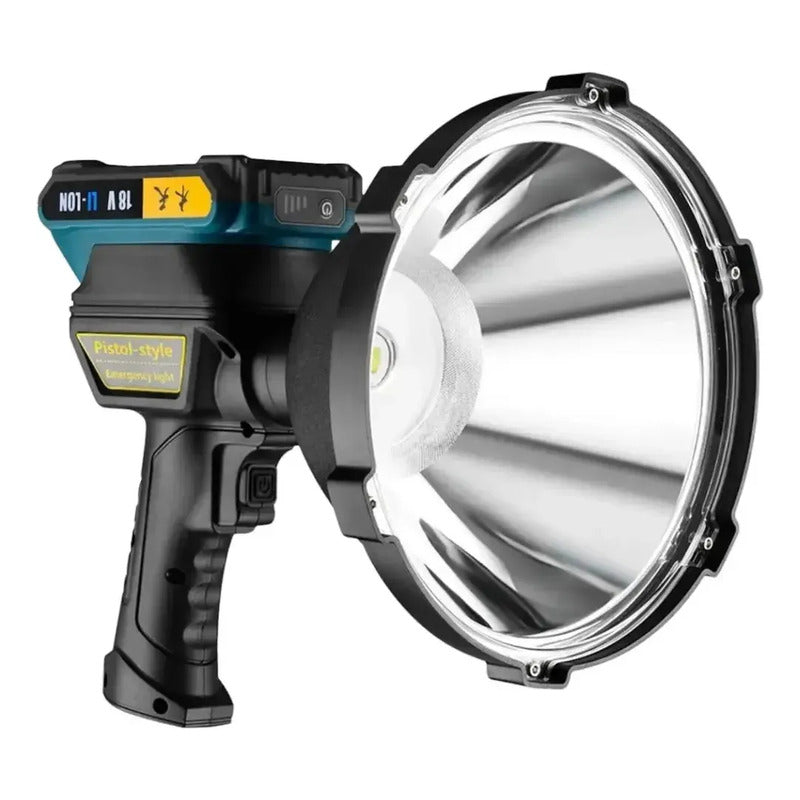 Foco Led Portátil Recargable 100w Minero Trabajador 12v/220v Rojo Blanco Frío