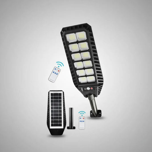 Foco Solar 1000w Con Sensor Y Control Remoto Poste Plástico Gris Oscuro Blanco Frío