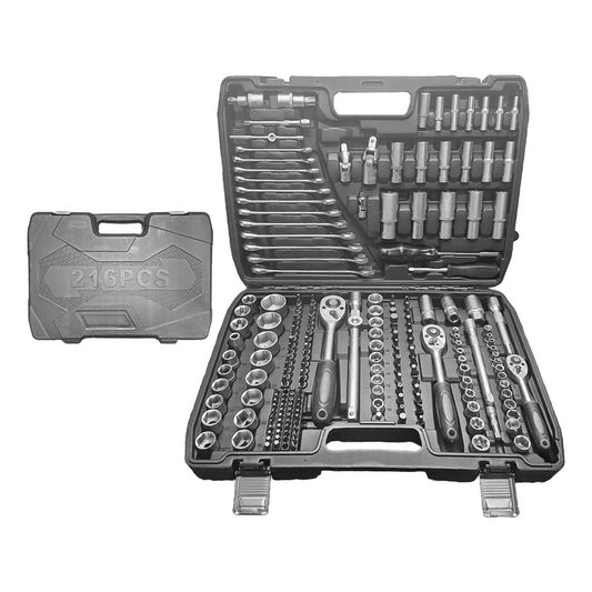 Juego De Dados 216 Piezas Kit De Herramientas + Maletín