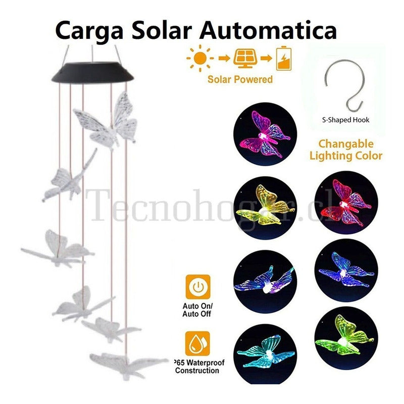 Lampara Terraza Jardín Luz Colgante Led Solar Exterior
