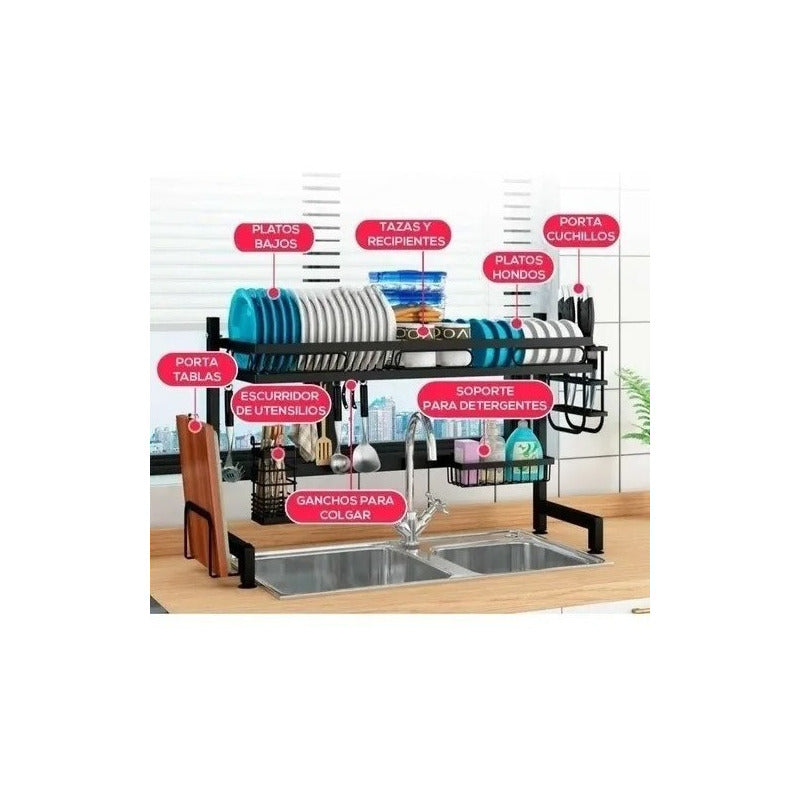 Seca Platos Xl Escurridor Organizador Acero Inoxidable 85cm