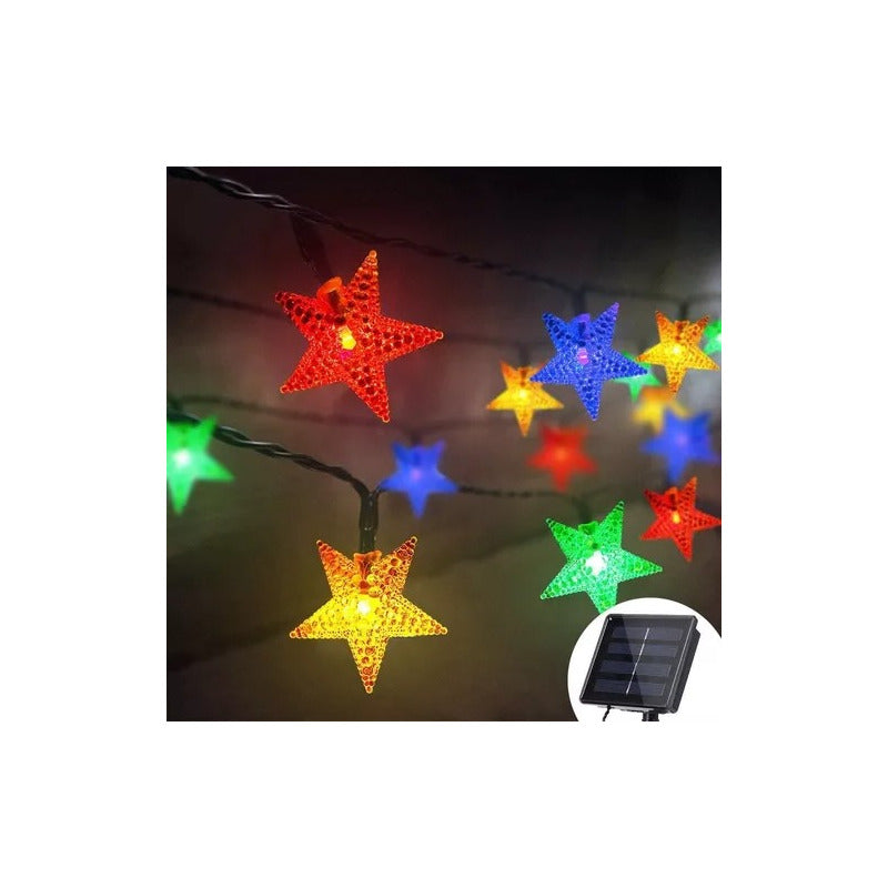 Estrellas Luces Led Solar Navidad Guirnalda Cinta Lineal