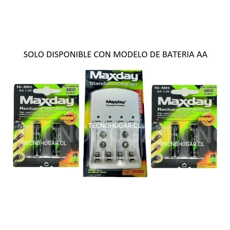 Cargador De Bateria Aa Aaa Batería 9v Con 4 Pilas Aaa