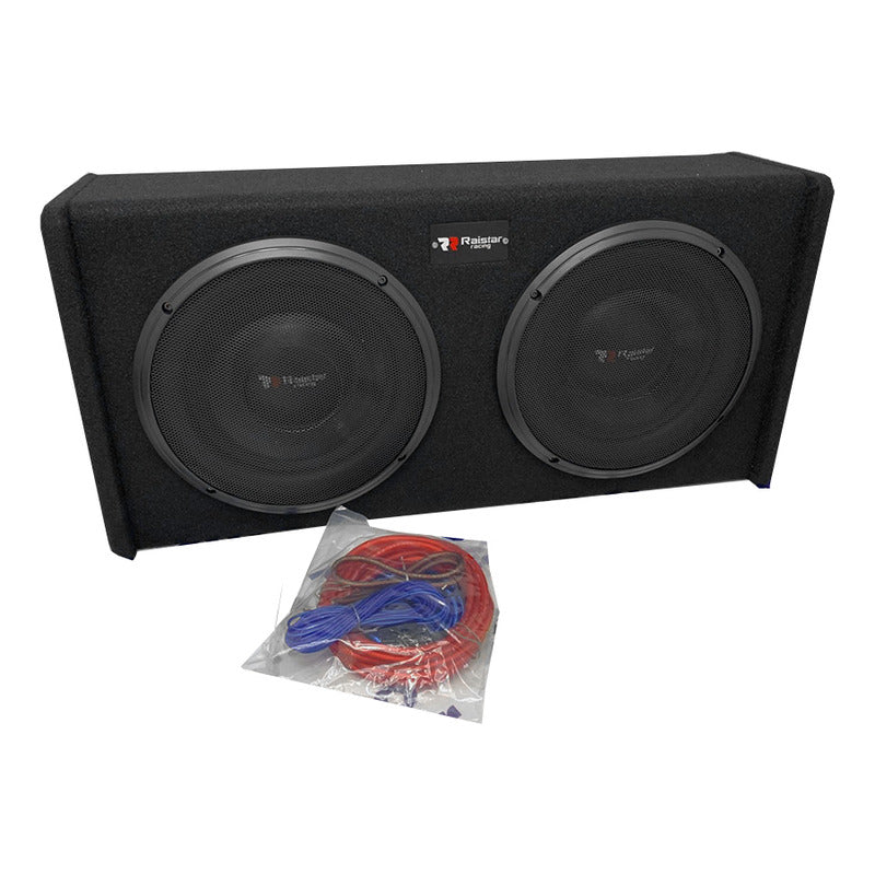 Subwoofer Doble Amplificado 10 Pulgadas Raistar Negro