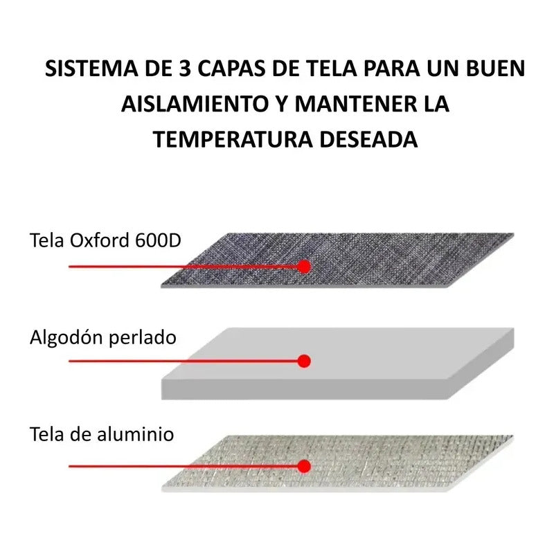 Canasto Picnic 4 Personas Cesta Térmica Impermeable Camping Gris 2